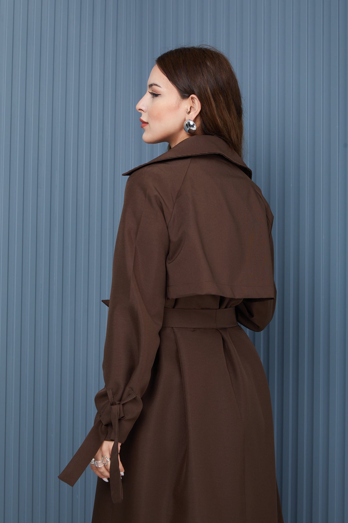 Trençkot Oversize Astarlı Geniş Kesim Parrot