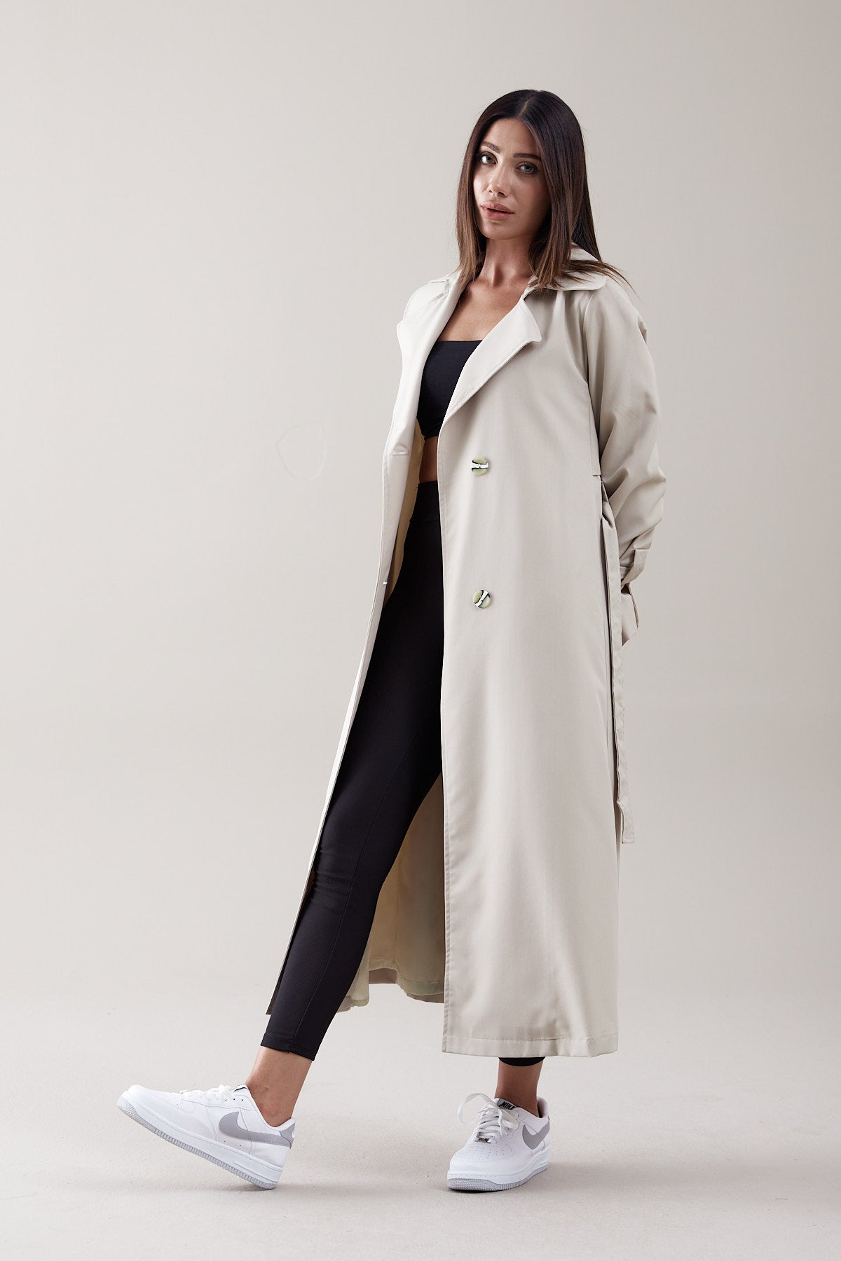 Trençkot Oversize Astarlı Geniş Kesim Parrot