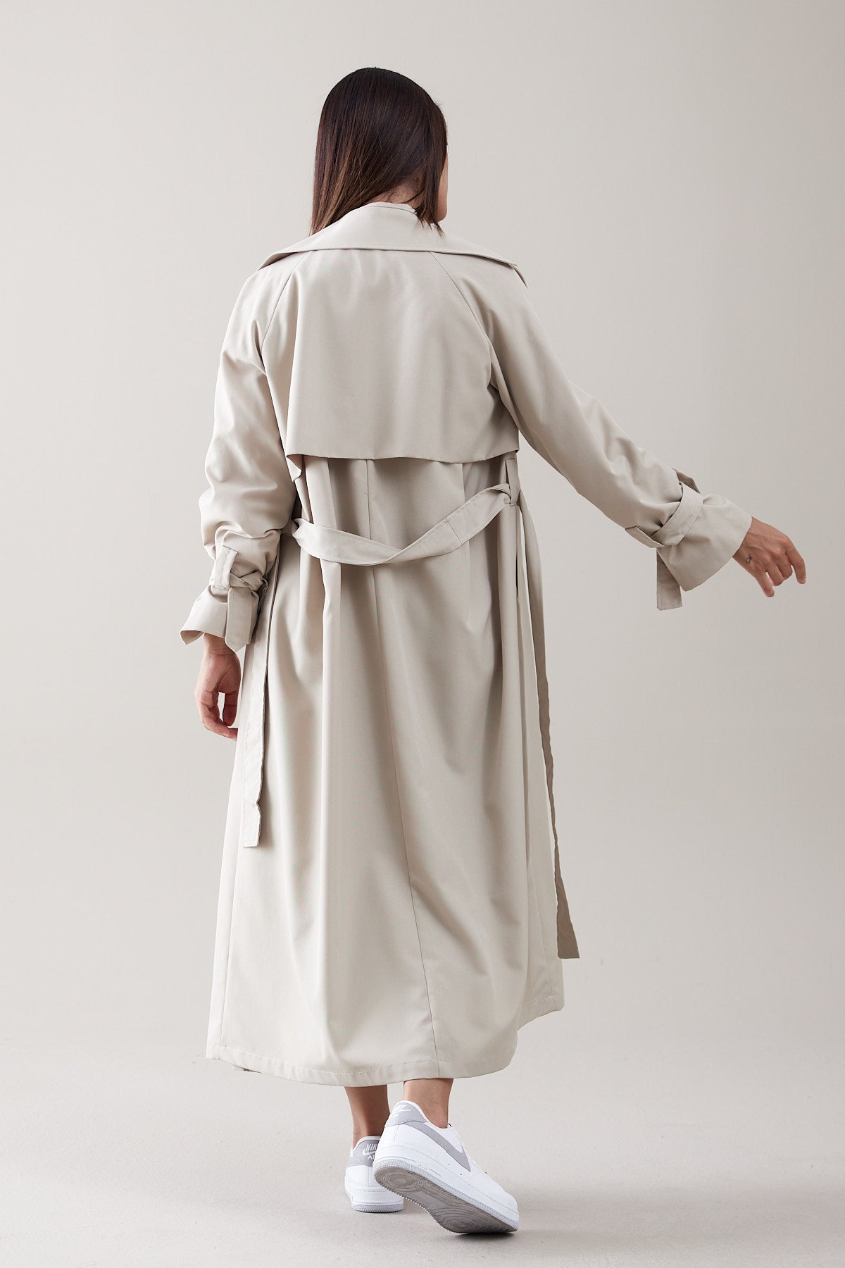 Trençkot Oversize Astarlı Geniş Kesim Parrot