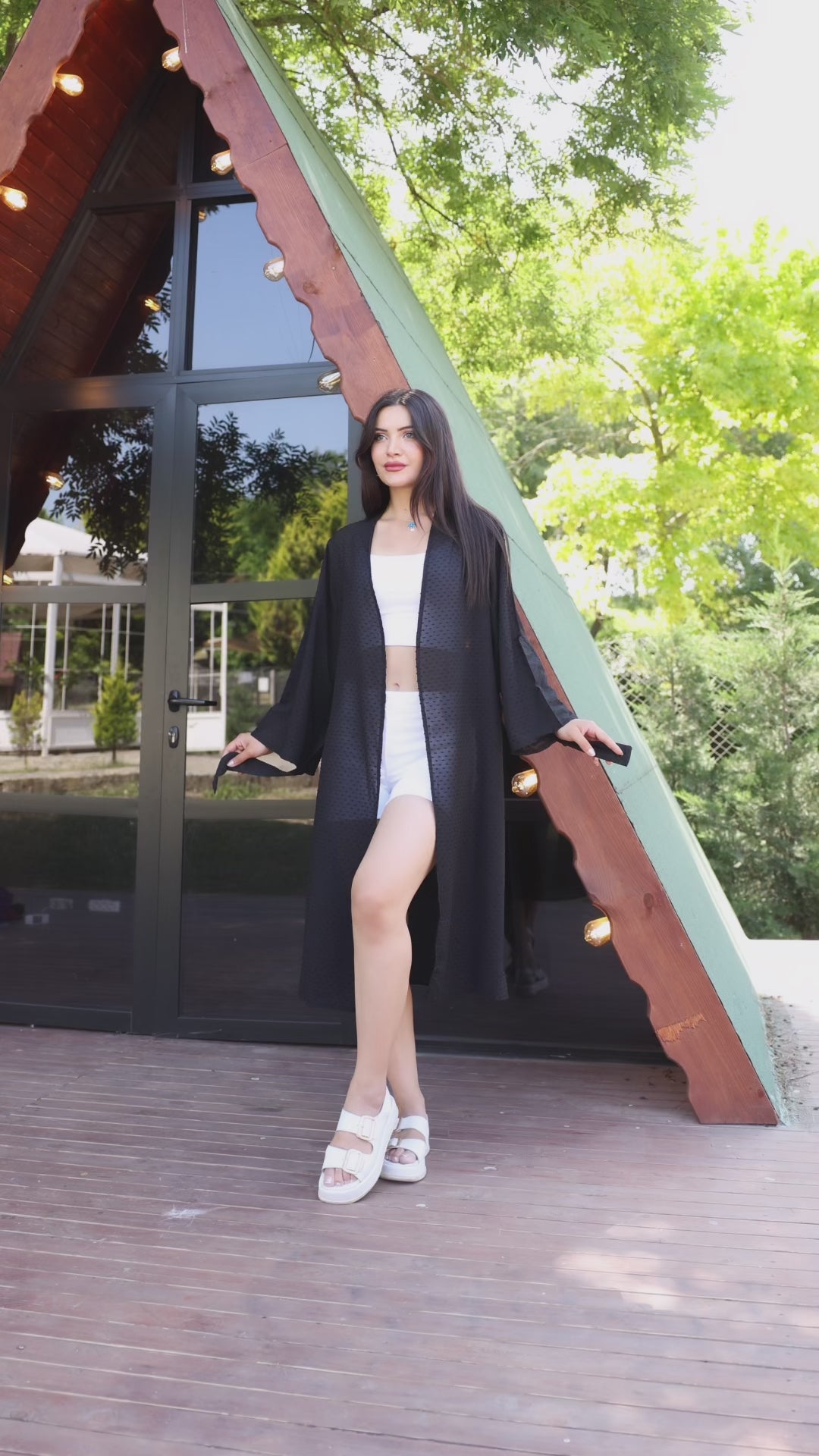 Puantiye Desenli Şeffaf Yazlık Kimono – Hafif, Şık ve Trend Tasarım