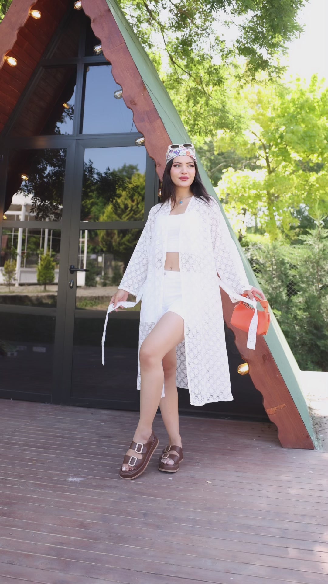 Şifon & Dantel Detaylı Kimono – Standart Beden