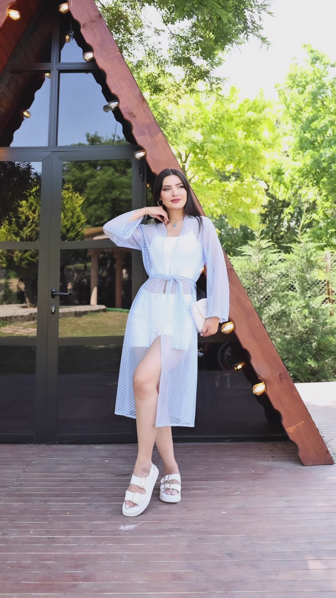 Puantiye Desenli Şeffaf Yazlık Kimono – Hafif, Şık ve Trend Tasarım
