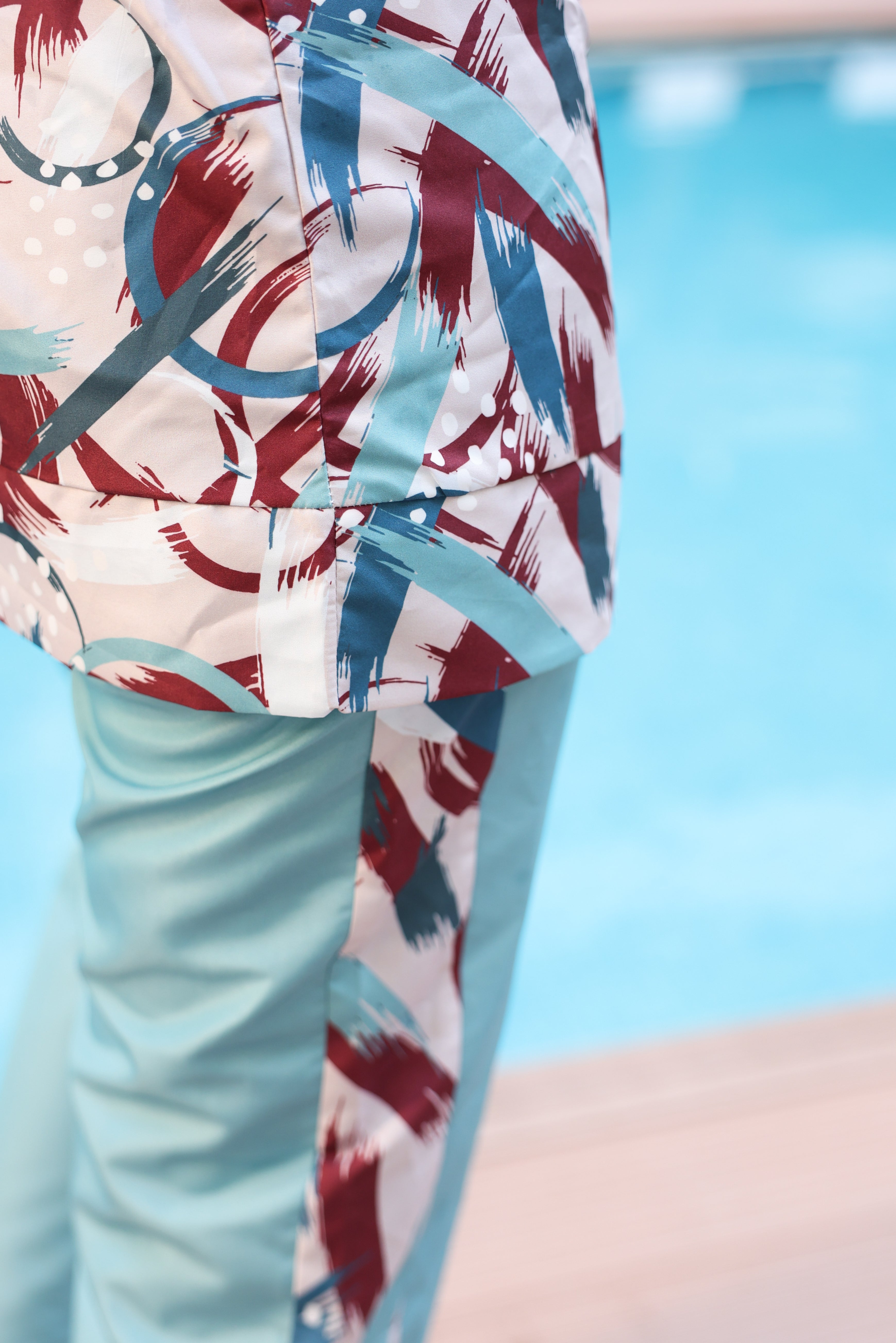 Desenli Tam Kapalı Tesettür Mayo