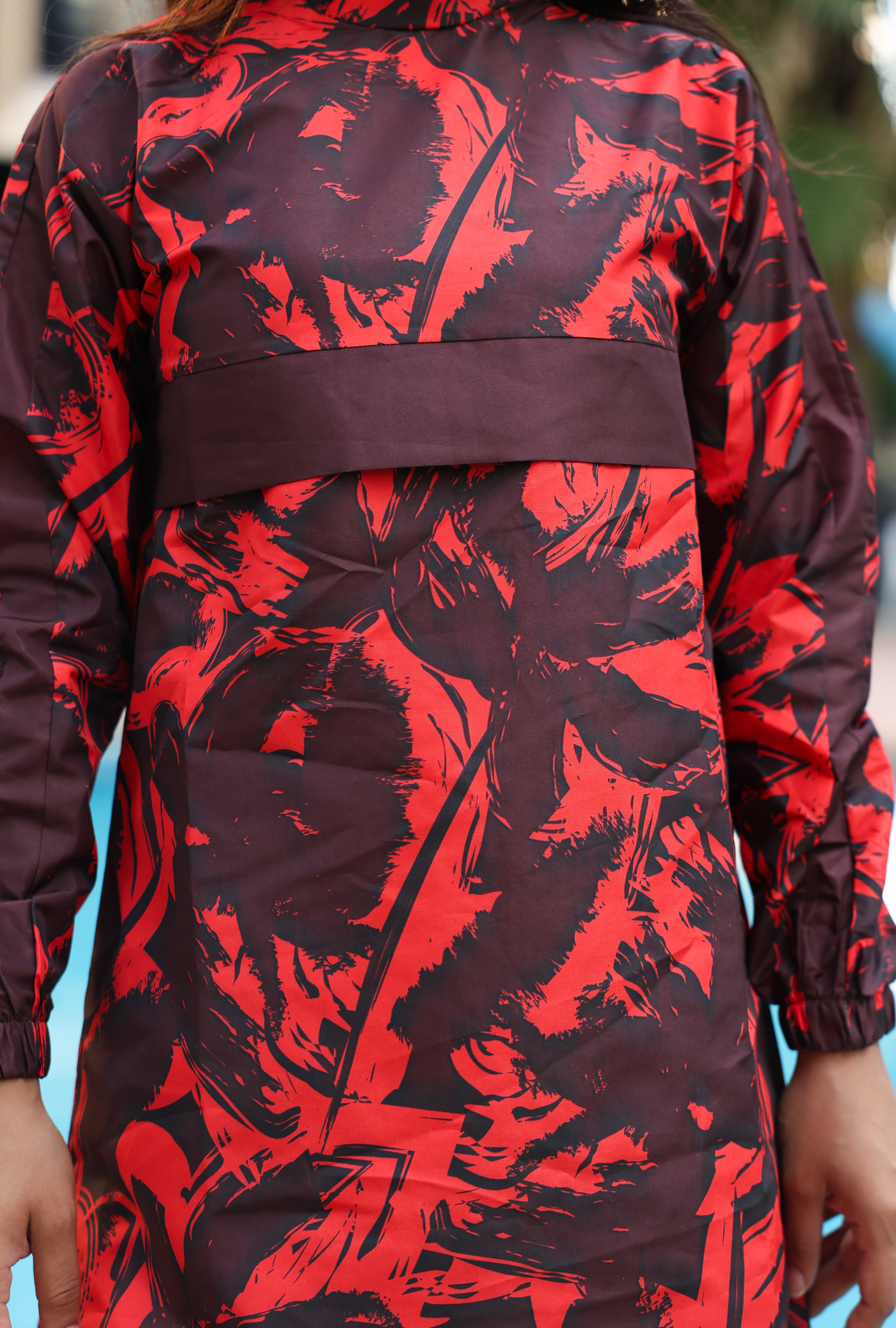 Desenli Tam Kapalı Tesettür Mayo