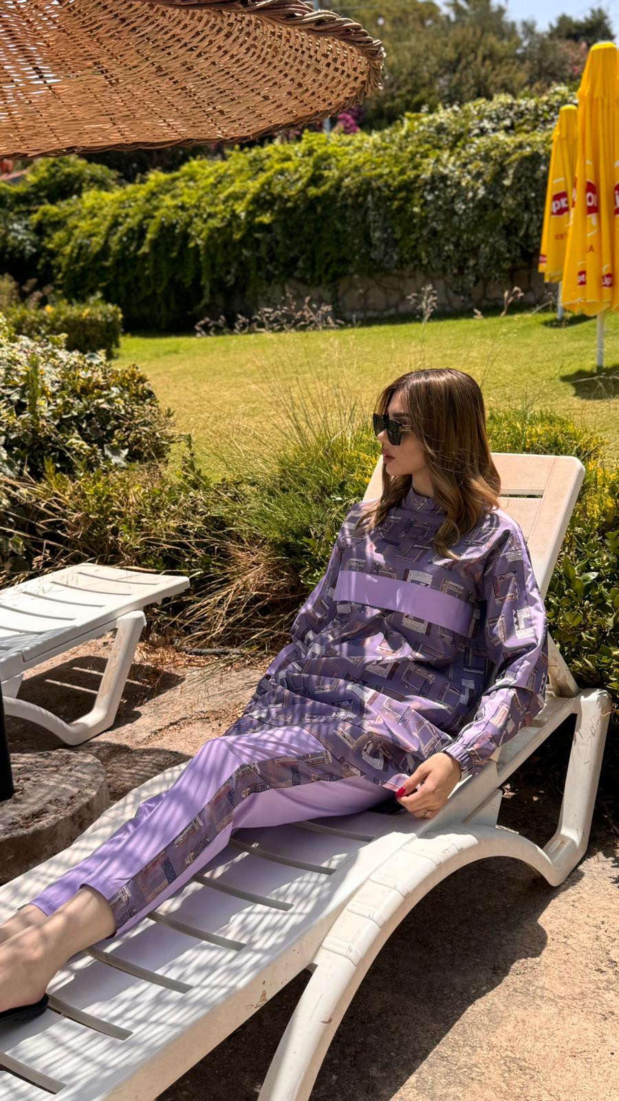 Etnik Desenli Tam Kapalı Tesettür Mayo Haşema