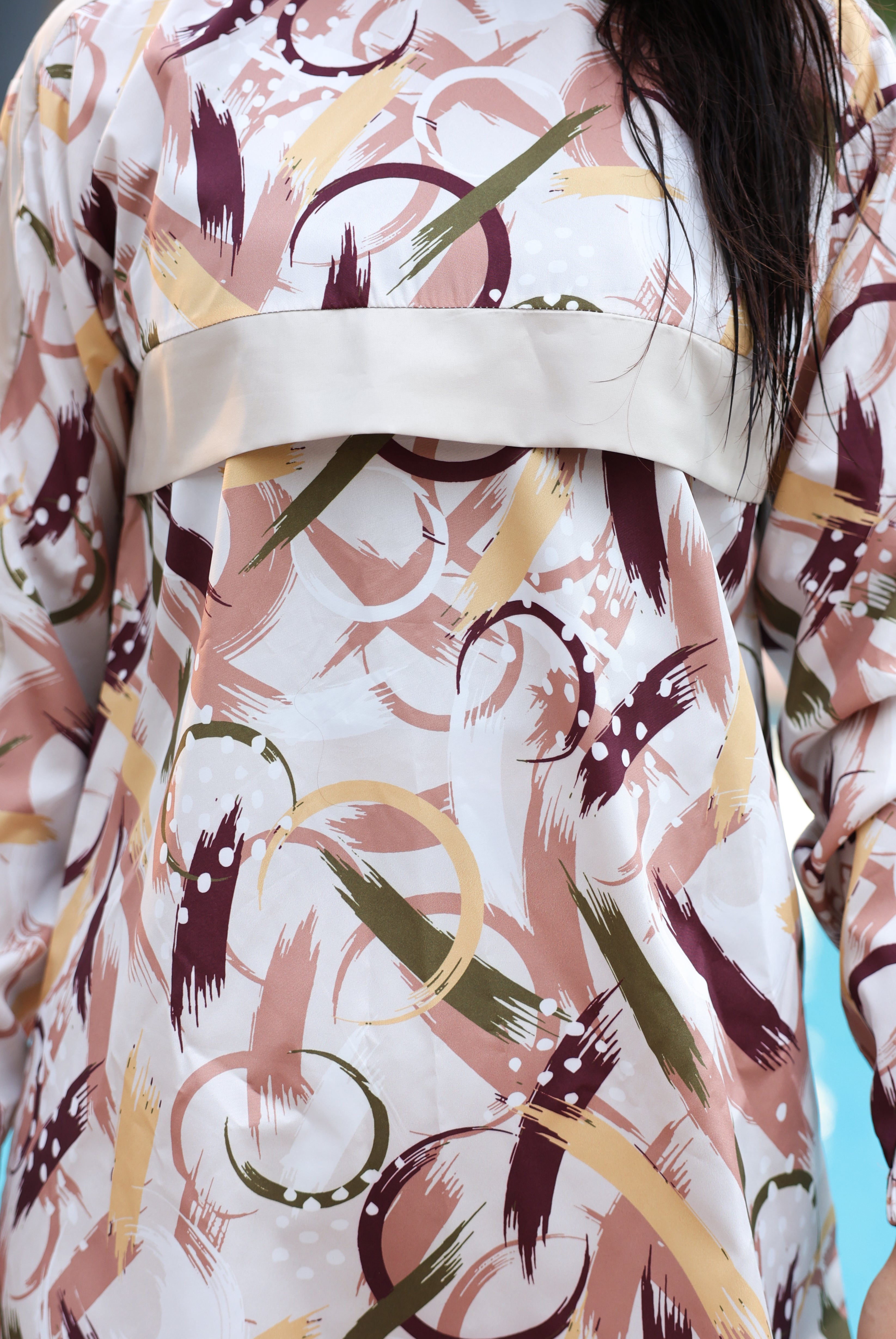 Desenli Tam Kapalı Tesettür Mayo